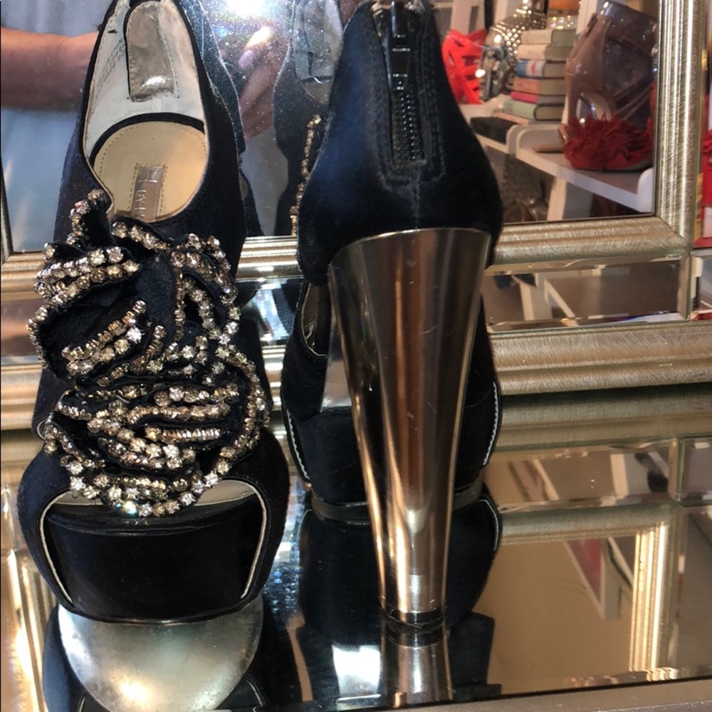 H by Halston Heels with rhinestones